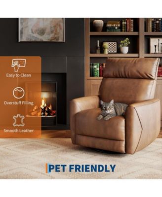 Power Recliner Chair,Swivel Rocker Chair for Adults,Upholstered Fabric Glider Recliner Nursery Chair with USB Ports