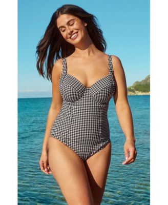 Women's Gingham Paloma Underwire Side Support One Piece Swimsuit