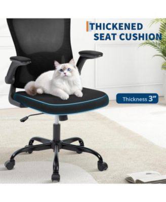 Ergonomic Office Chair with Lumbar Support,Mesh High Back Rolling Computer Chair for Desk,Comfy Flip-up Arms Chair for Home Office