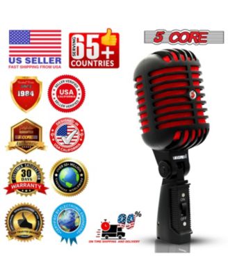 Professional Vintage Microphone for Singing Dynamic Super Cardiod XLR Old Retro Wired Vocal Mic RTRO MIC CH BLK-RED