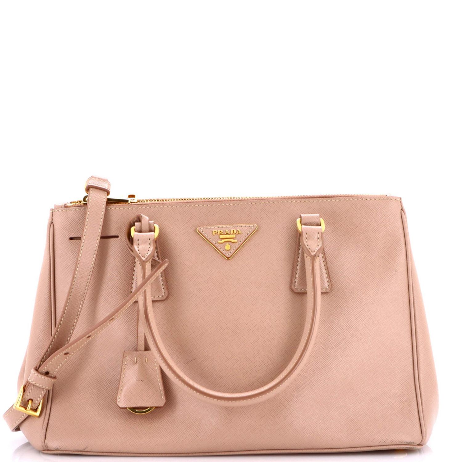 Medium Double Zip Lux Tote Saffiano Leather