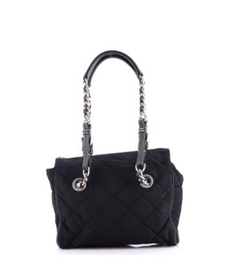 Medium Convertible Chain Tote Quilted Tessuto