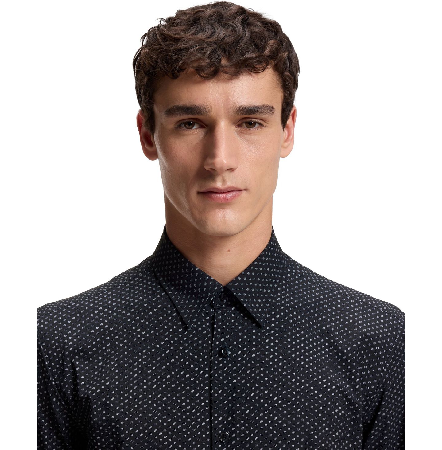 Мужская рубашка Hugo Boss Performance-Stretch Jersey Dress Shirt, цвет: Тёмный синий — фото 2