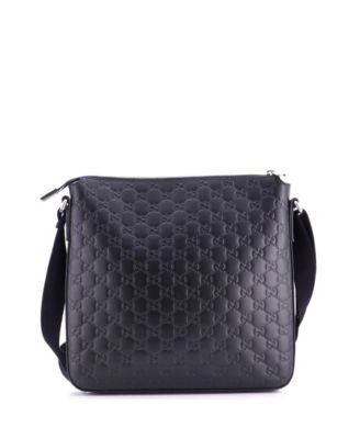 Medium Signature Zip Messenger Bag Guccissima Leather