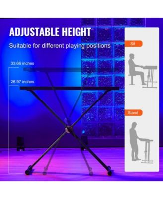 32 x 20 Inch Portable DJ Table Stand with Adjustable Height and Foldable Frame