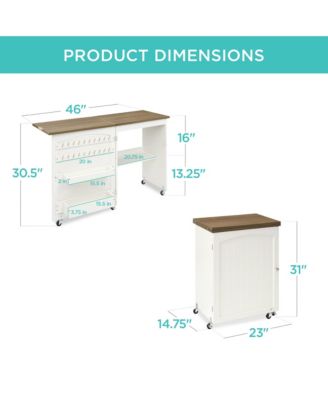 Sewing Machine Table and Desk w/ Craft Storage and Trays