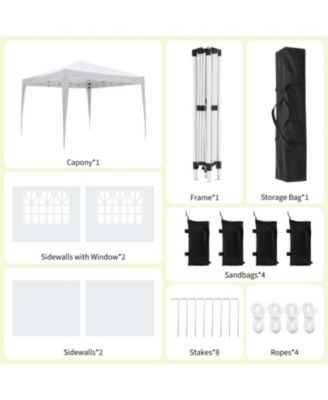 10x10 Pop-Up Canopy Tent with 4 Sidewalls, Waterproof Portable Gazebo for Camping, Outdoor Parties & Backyard