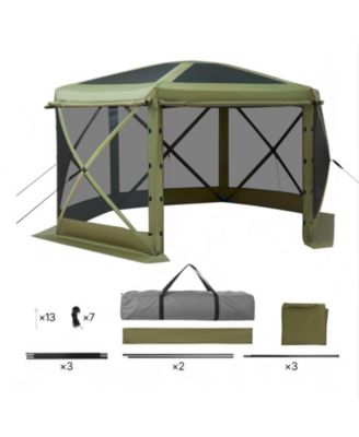 10 x 10 ft 6-Sided Pop-Up Gazebo Screen Tent with Carry Bag