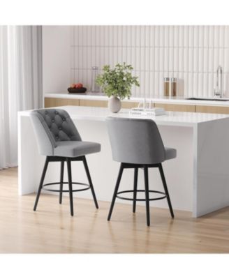 Swivel Bar Stools with Backs,26" Counter Height Bar Stools Set of 2,Modern Kitchen Island Chairs for Kitchen Island,Home