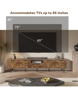 78" Wood Cabinet TV Stand Consoles with Storage