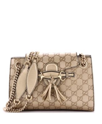 Small Emily Chain Flap Shoulder Bag Guccissima Leather