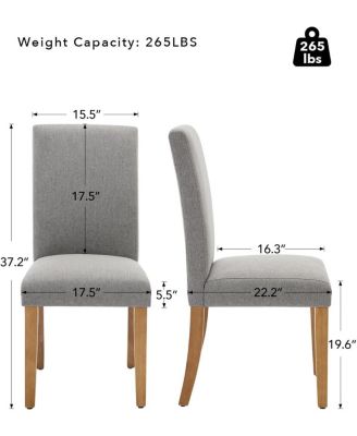 Upholstered Parsons Dining Chairs Set of 4 with Wood Legs,Fabric Side Chairs for Dining Room,Kitchen,Living Room and Restaurant