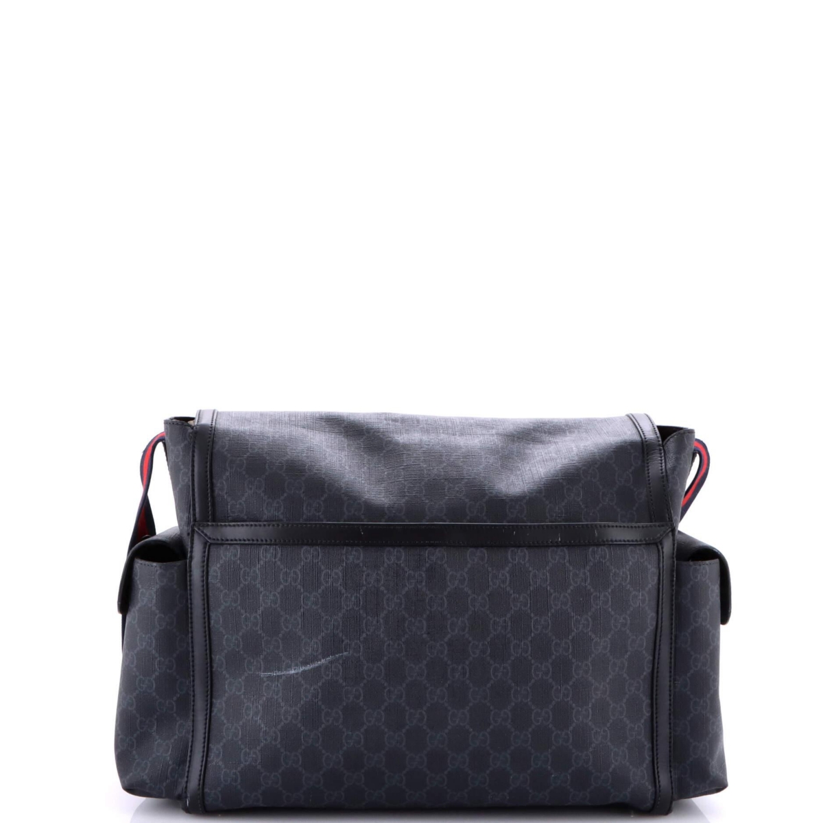 Pre-Owned Gucci Small Web Strap Diaper Bag Gg Coated Canvas