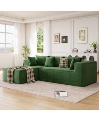 Modular L-Shaped Sectional Sofa, Cloud Couch with Deep Seat, Upholstered Chenille