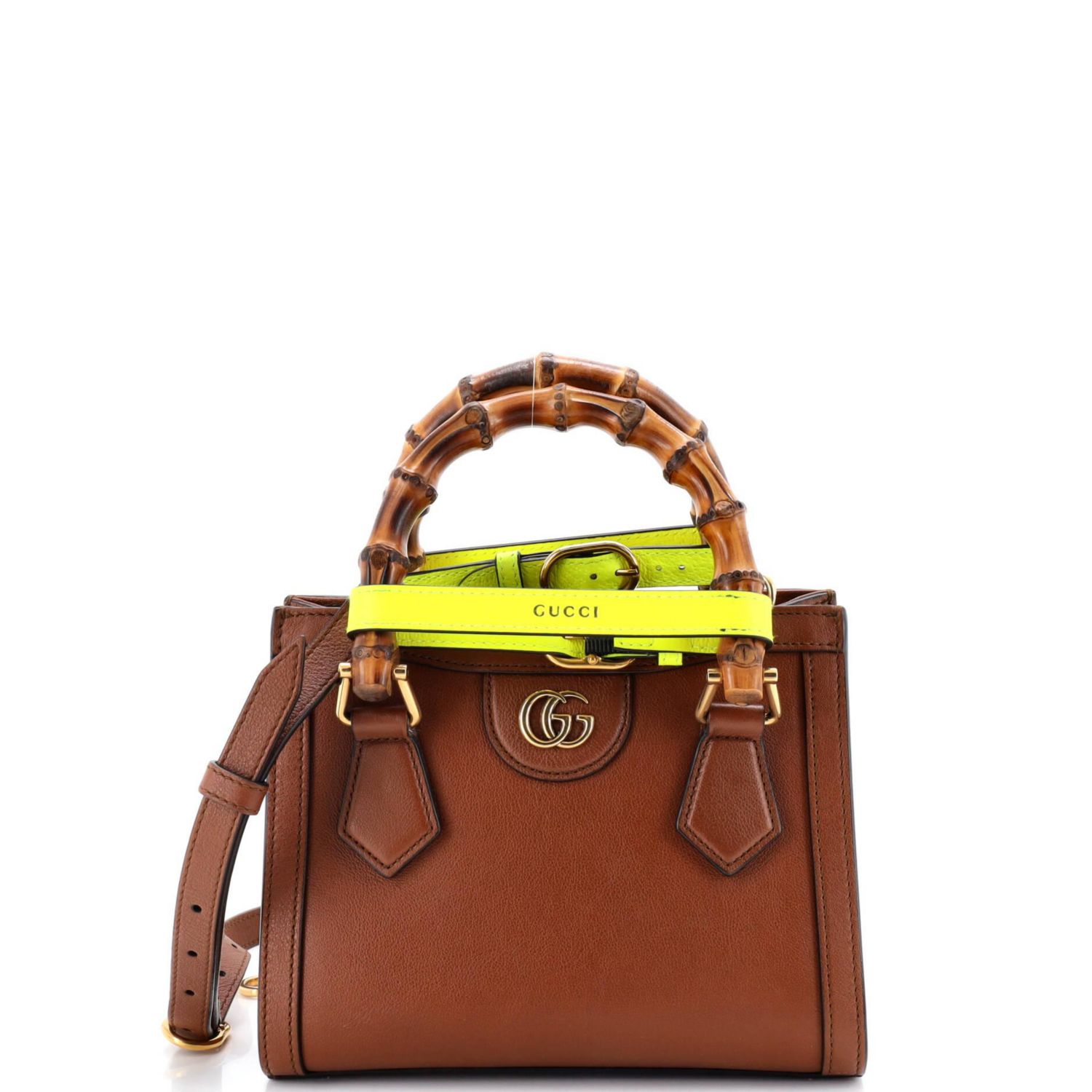 Mini Diana NM Bamboo Handle Tote Leather