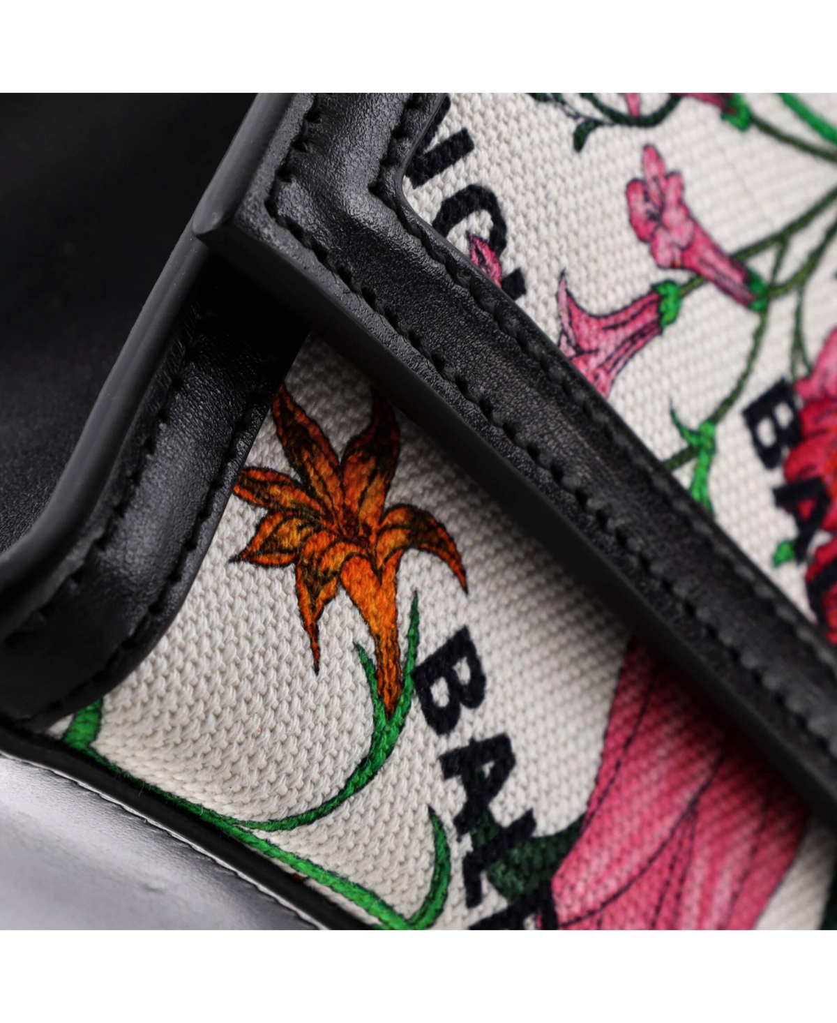 Pre-Owned Gucci Medium x Balenciaga The Hacker Project Hourglass Top Handle Bag Flora Canvas