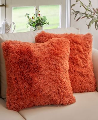 Textured Fluffy Decorative Pillow, 18" x 18"