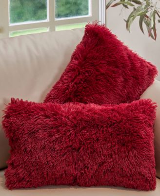 Textured Fluffy Decorative Pillow, 12" x 20"