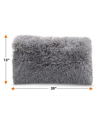 Textured Fluffy Decorative Pillow, 12" x 20"