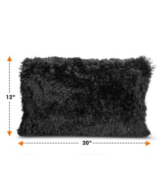 Textured Fluffy Decorative Pillow, 12" x 20"