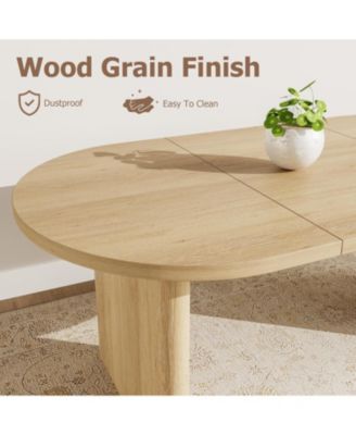 70.8 Inch Oval Dining Table with Upholstered Dining Chairs, Kitchen Table with Sturdy Wooden Base, High Back Dining Chair with Wood Legs