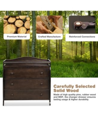 Baby Changing Table Infant Diaper with 3 Drawers and Safety Belt.