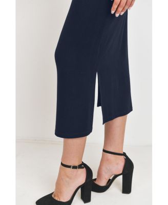 Maternity High-Rise Pencil Midi Skirt with Side Slits