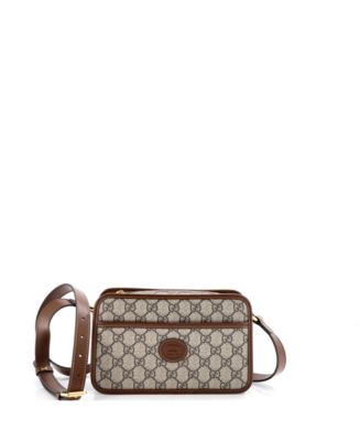 Pre-Owned Gucci Mini Interlocking G Patch Camera Bag GG Coated