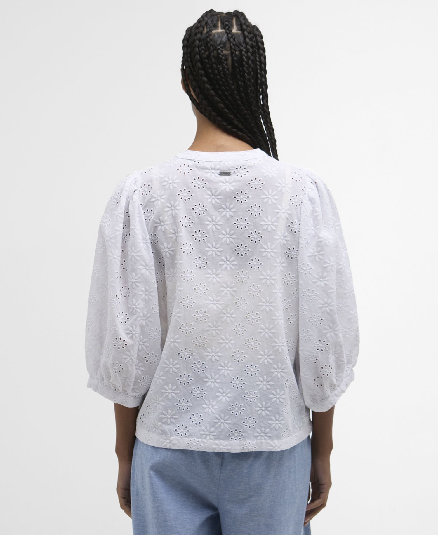 Women's Layla Broderie Anglaise Concealed Placket Top