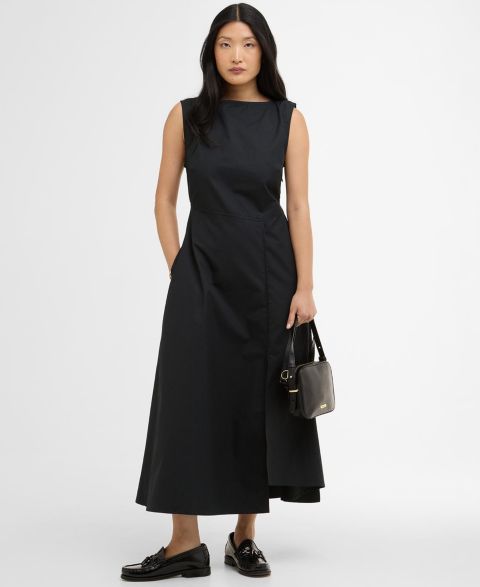 Женское платье Barbour Liza Asymmetric Hem Maxi, цвет: Чёрный