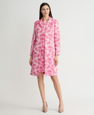 Women's Printed Open-Front Longline Jacket, Regular & Petite