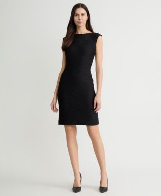Women's Crewneck Wave Knit Sheath Dress