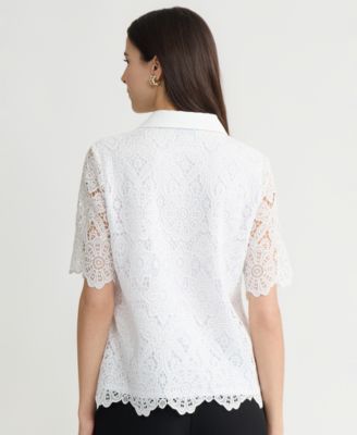 Women's Collared Lace Shirt