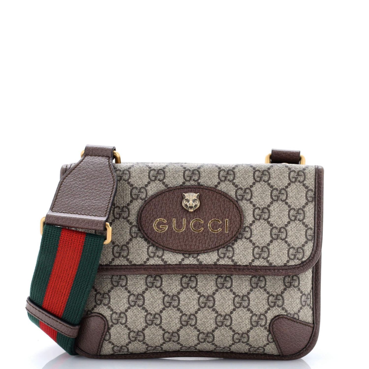 Small Neo Vintage Flap Messenger GG Coated Canvas