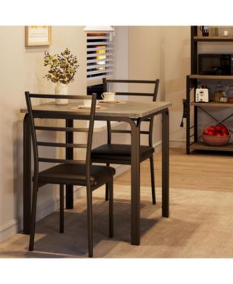 Dining Table for 2, Small Square kitchen Dinner Table Set for 2,Space Saving Wood Modern Dinette With Upholstered,Dining Room Furniture