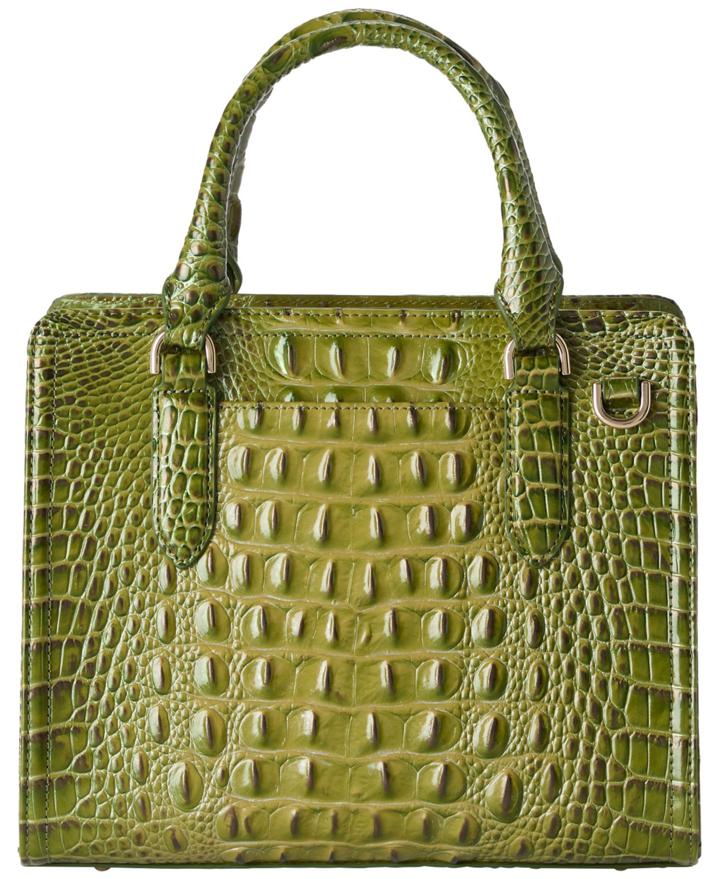 Женская сумка Brahmin Cami Small Leather Satchel, цвет: Оливковый — фото 2