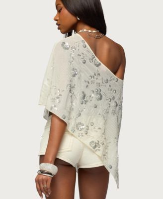 Women's Triana Bead and Sequin Chiffon Poncho