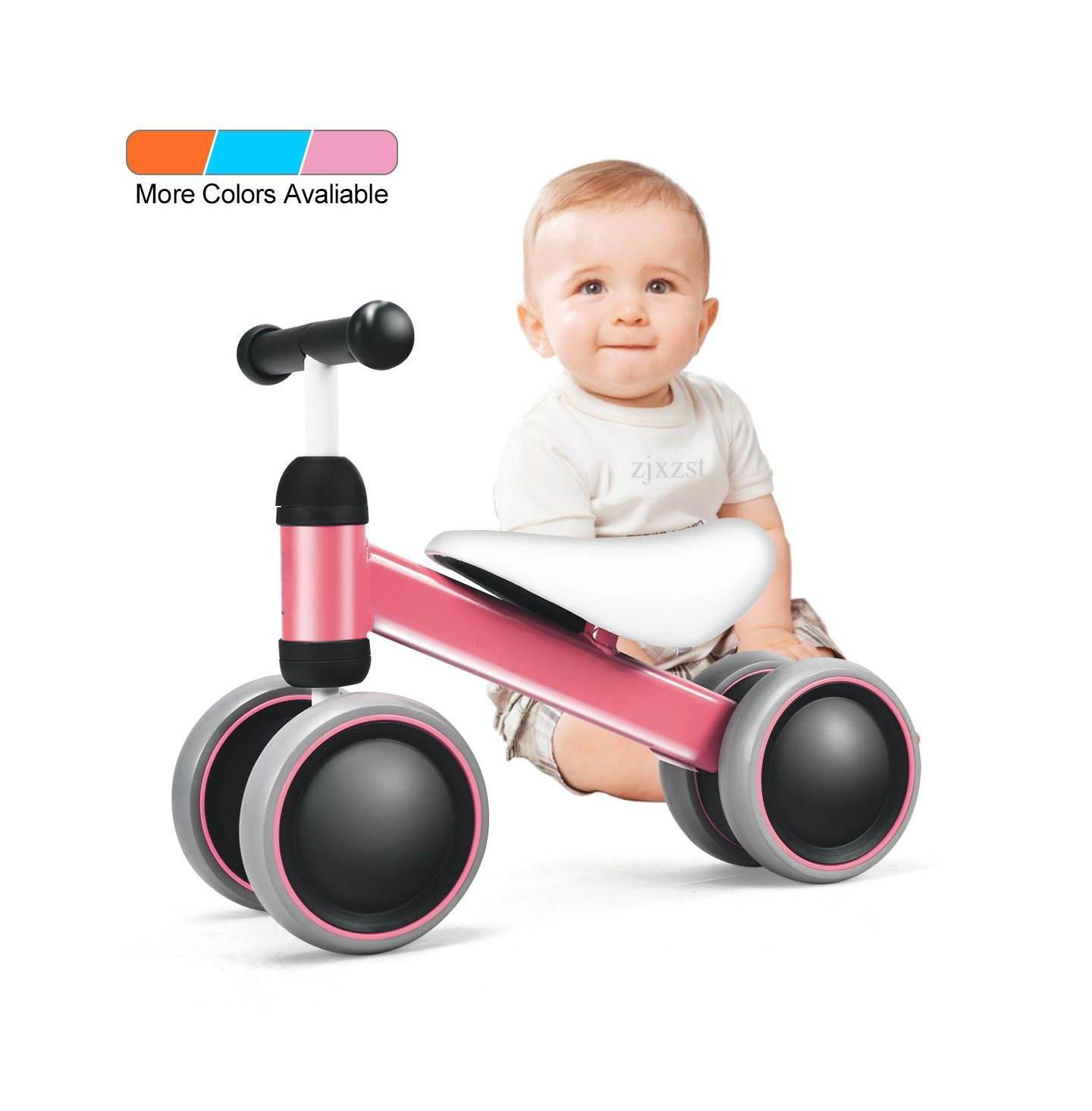 Детская игрушка HONGGE Baby Balance Bike, No-Pedal 4-Wheel, Ages 2+, цвет: Розовый — фото 1