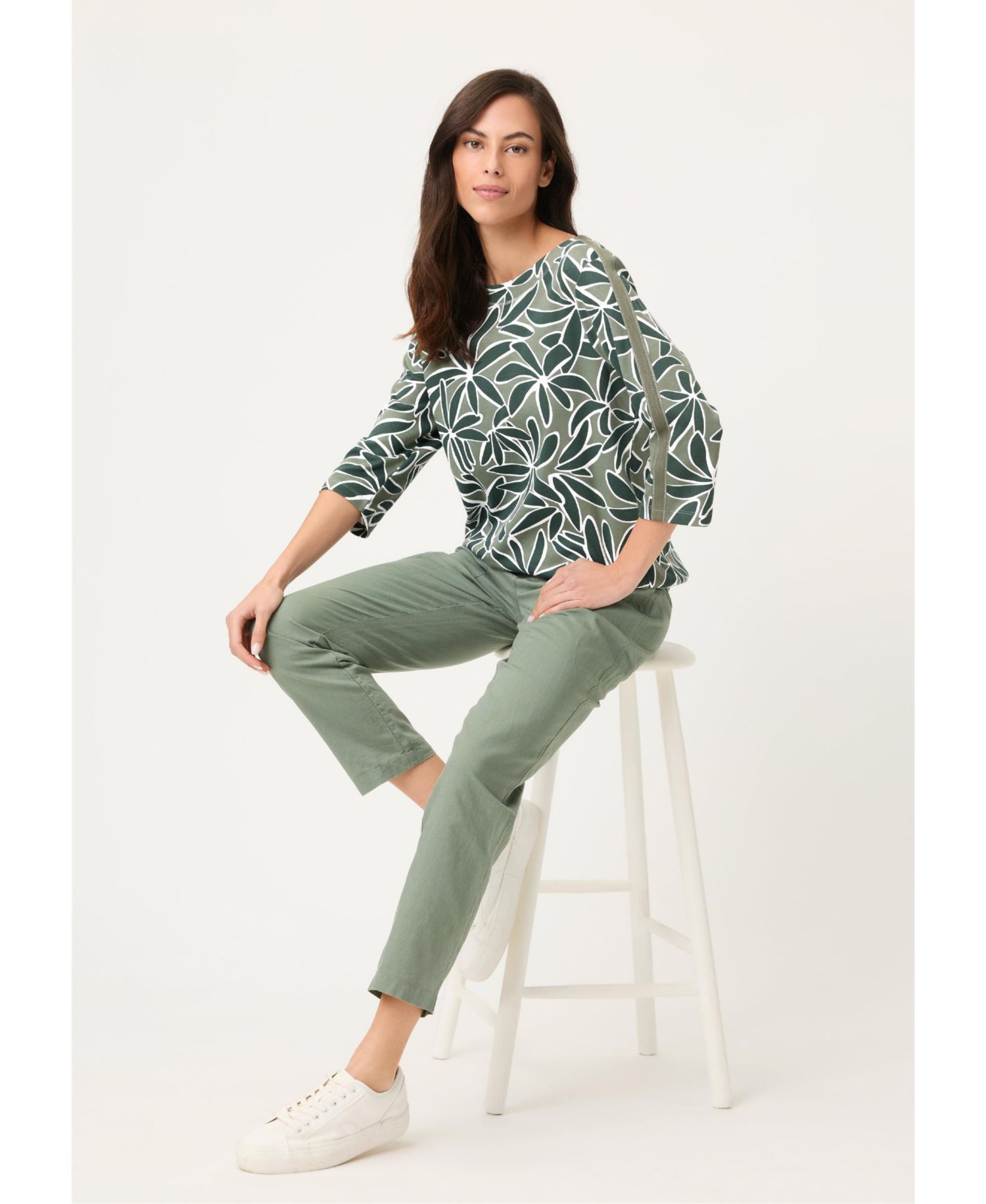 Women's Palm Design Jersey Top