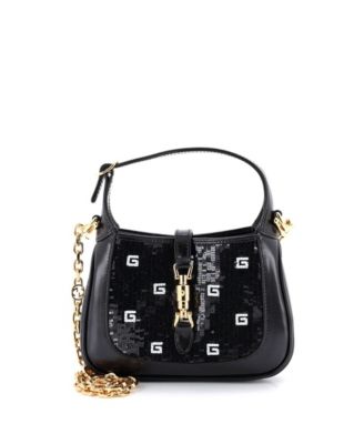 Mini Jackie 1961 Chain Hobo Sequin Embellished Satin with Leather
