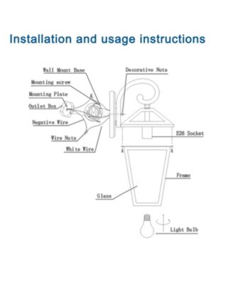 21"(H) 1-Pack Outdoor Wall Lantern Light – Modern Metal and Clear Glass Sconce for Porch, Patio, and Garden Lighting (Bulb Not Included)