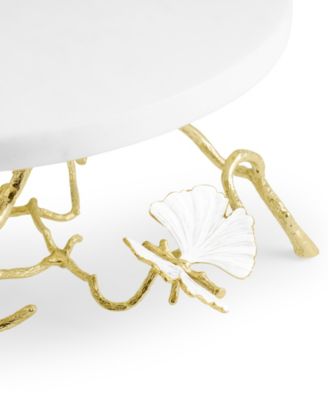Butterfly Ginkgo Gold-Tone Cake Stand