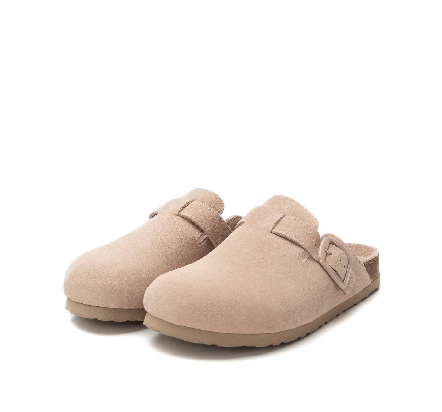 Женские сабо XTI Refresh Collection Suede Clog Mule Flats, цвет: Бежевый — фото 4
