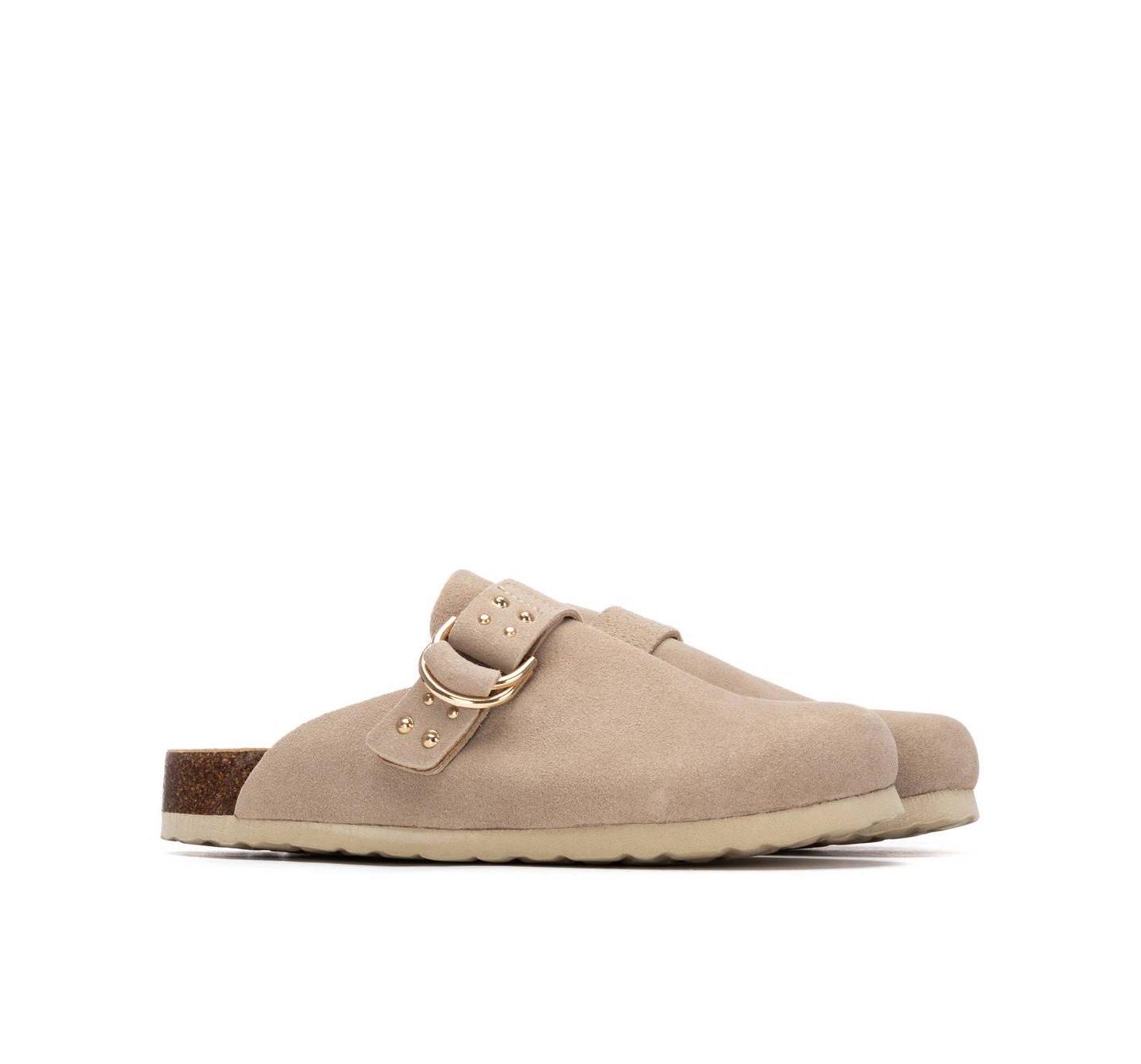 Женские сабо XTI Refresh Collection Suede Clog Mule Flats, цвет: Бежевый — фото 4