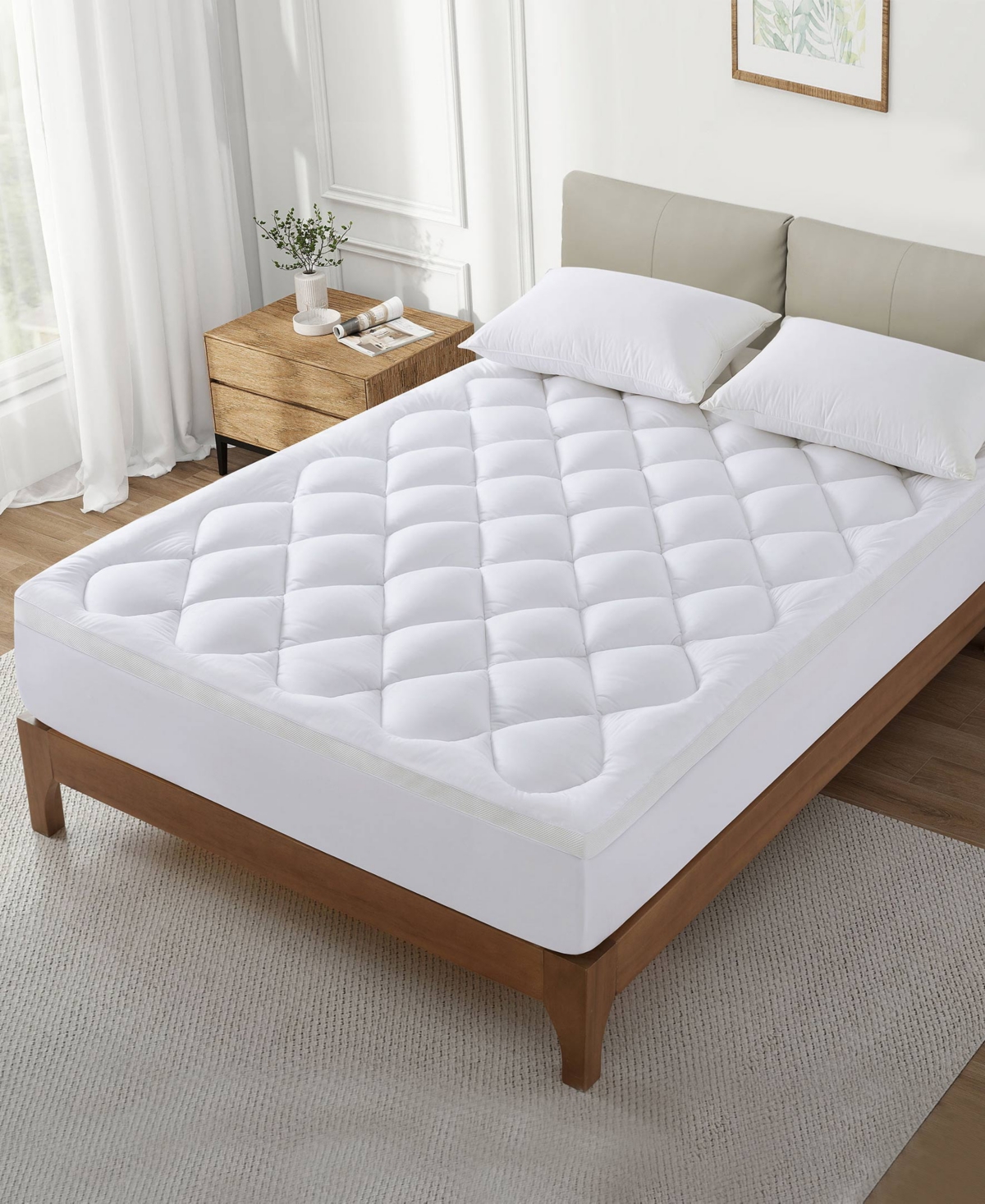 Unikome Waterproof Diamond-Quilted Ultra Plush Mattress Pad