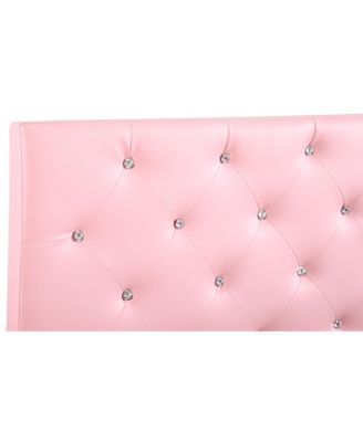 Twin Upholstered Headboard with Faux Jewel Tufting Adjustable Height 41 to 53 inch for Bedroom