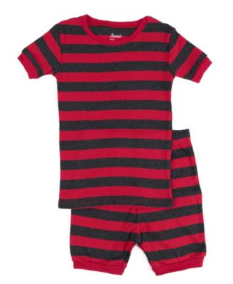 Kids Matching Family Two Piece Cotton Short Sleeve Shirt and Shorts Striped Pajamas 6-10