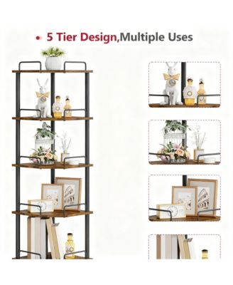 Corner Shelf Stand Industrial Metal Storage Rack for Home Office