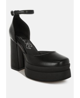 Women's Araminta Chunky Square Toe Buckled Heels