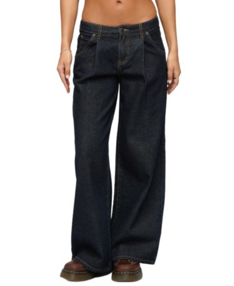 Женские джинсы Edikted Pleated Low Rise Wide Leg